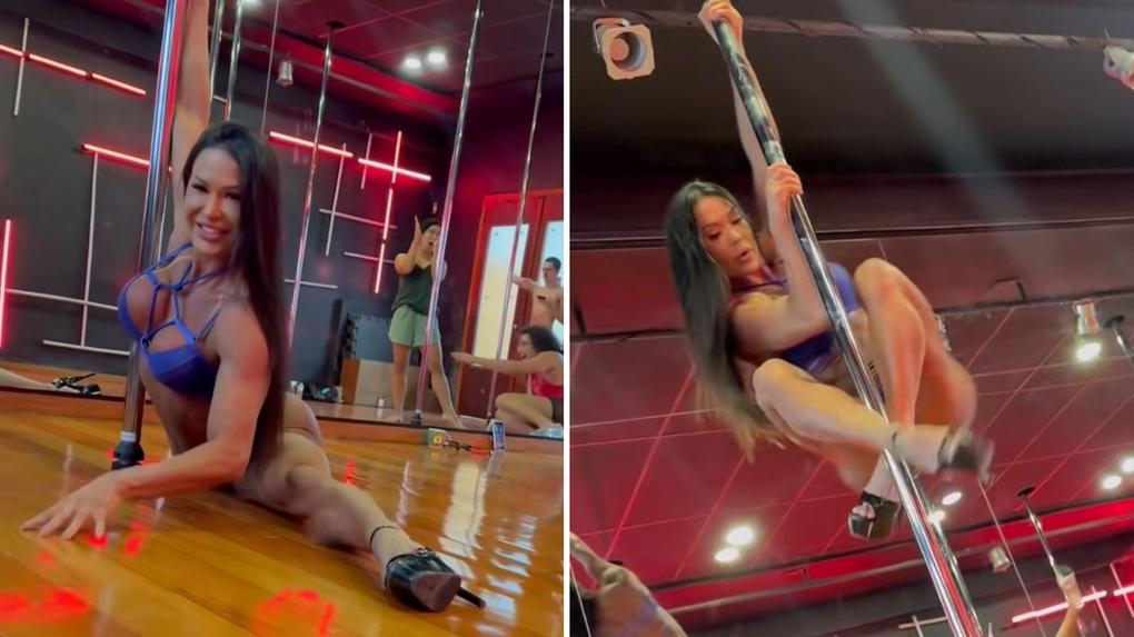 Gracyanne Barbosa postou vídeo em aula de pole dance ao som de Belo